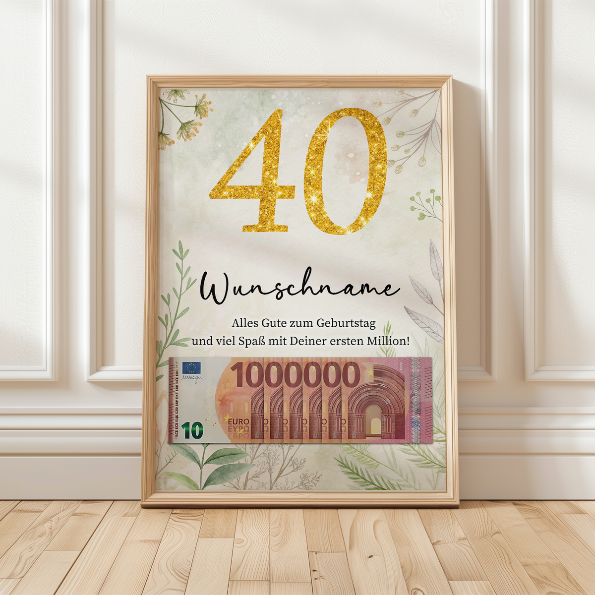 Personalisiertes Geldgeschenk zum 40. Geburtstag Männer Frauen Geburtstagsgeschenk Geld Geschenkidee personalisierbar