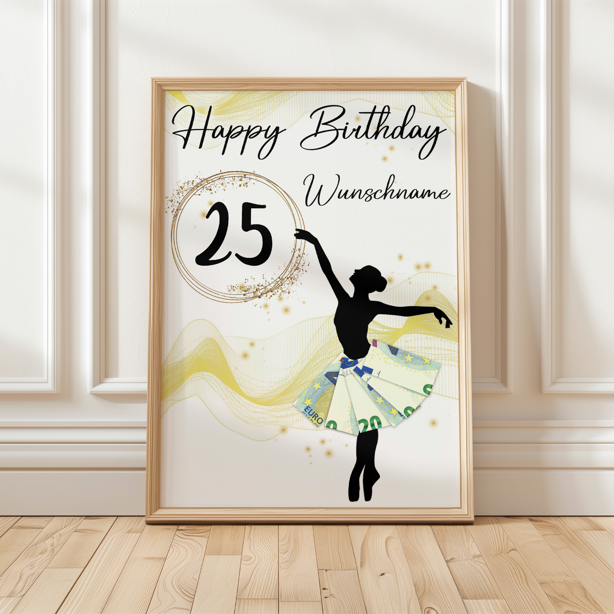 25. Geburtstag Geldgeschenk Personalisiert Frauen Freundin Geschenk Ballerina personalisierbar Geburtstagskarte Ballett