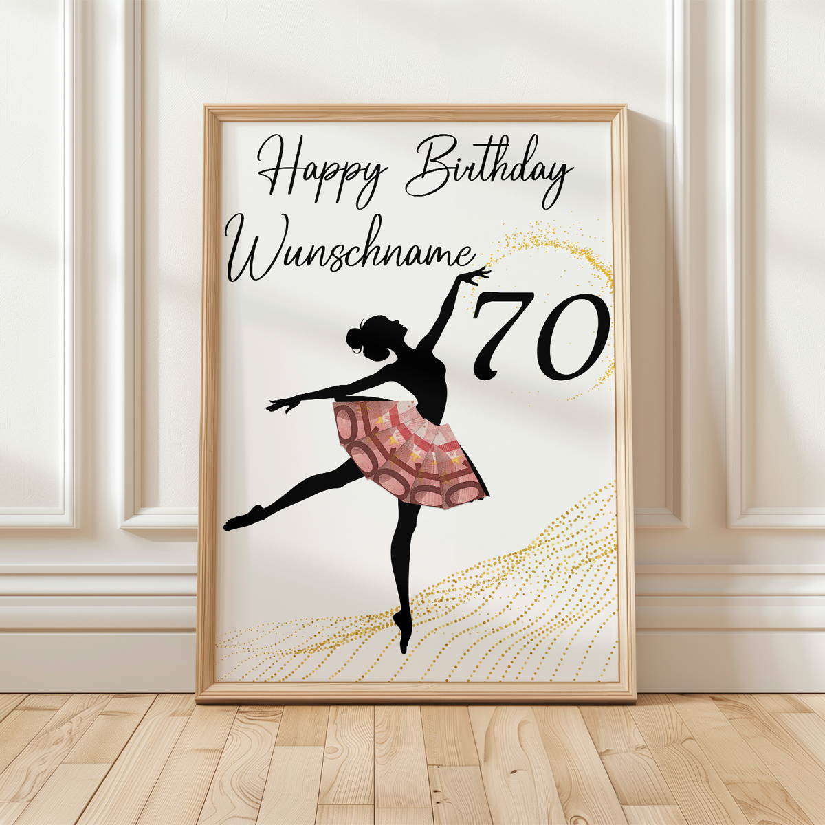 70. Geburtstag Geldgeschenk Personalisiert Frauen Freundin Geld Ballerina Geburtstagskarte Ballett