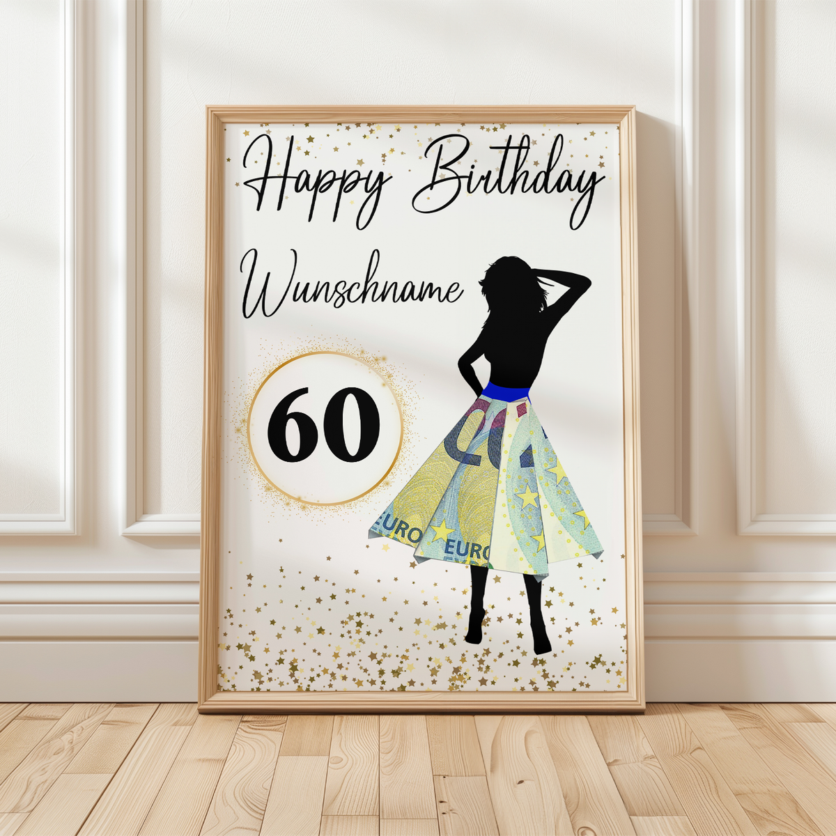 60. Geburtstag Geldgeschenk Personalisiert Frauen Geburtstagsgeschenk Geld Geschenk personalisierbar