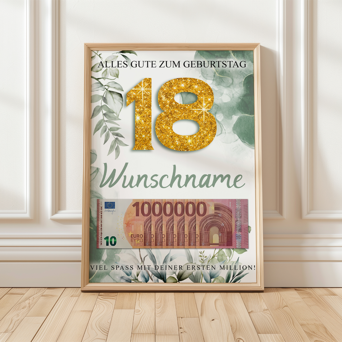 Personalisiertes Geldgeschenk zum 18. Geburtstag Männer Frauen Geburtstagsgeschenk Geld Geschenk personalisierbar