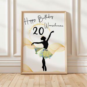 20. Geburtstag Geldgeschenk Personalisiert Frauen Freundin Geld Ballerina Geburtstagskarte Ballett