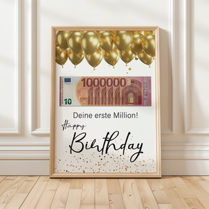 Geldgeschenk Geburtstag | erste Million | Geburtstagsgeschenk Männer Frauen Lustige Geschenkidee Geld verschenken