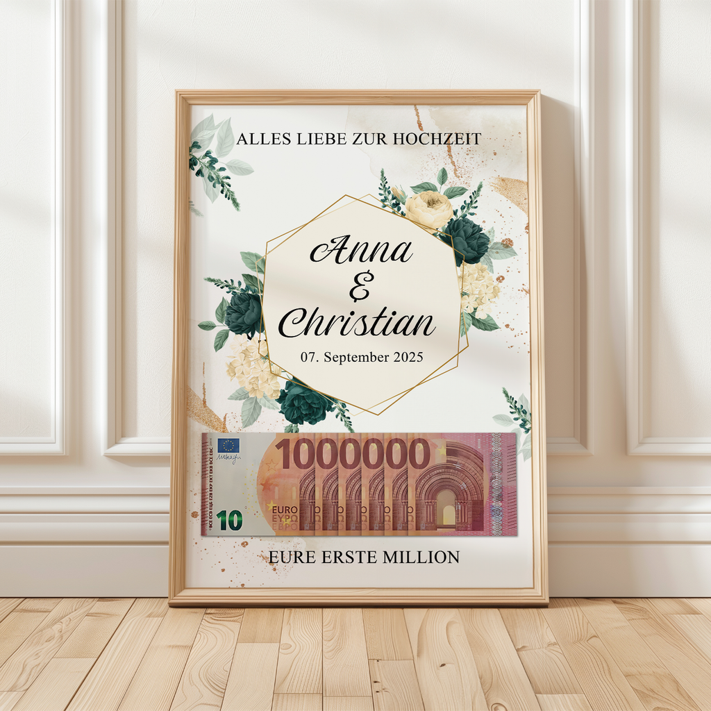 Personalisiertes Hochzeitsgeschenk Geldgeschenk für Brautpaar Hochzeit Geld verschenken