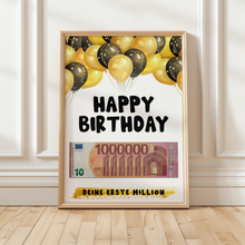 Laden Sie das Bild in den Galerie-Viewer, Geldgeschenk Geburtstag Männer Frauen Geschenkidee Geld - Deine erste Million
