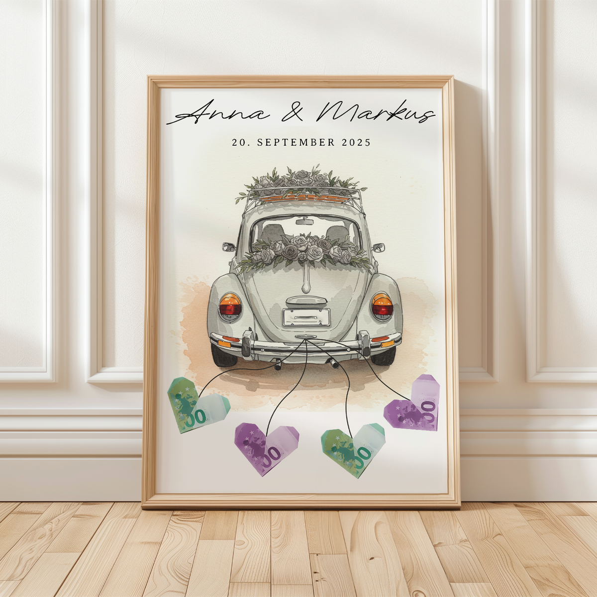 Hochzeit Personalisiertes Geldgeschenk Hochzeitsauto Hochzeitsgeschenk personalisierbar Brautpaar