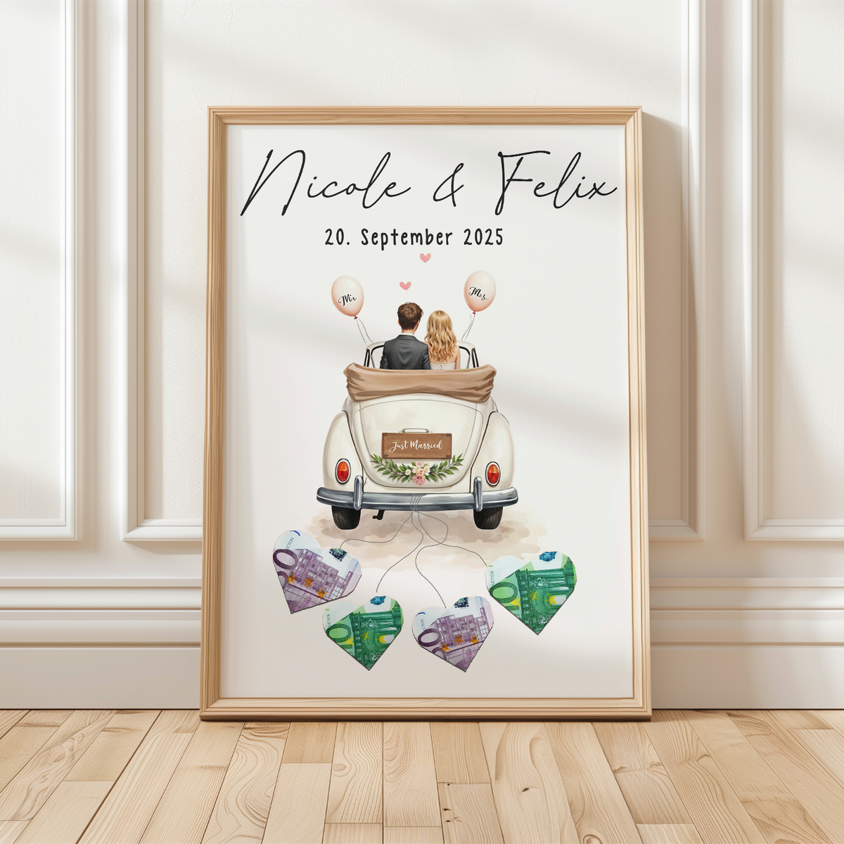 Hochzeit Personalisiertes Geldgeschenk Hochzeitsauto Hochzeitsgeschenk personalisierbar