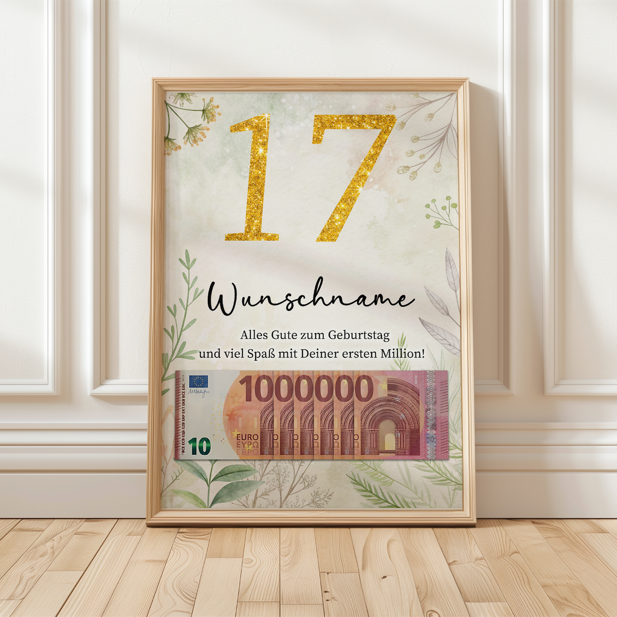 Personalisiertes Geldgeschenk zum 17. Geburtstag Männer Frauen Geburtstagsgeschenk Geld Geschenkidee personalisierbar