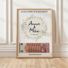 Laden Sie das Bild in den Galerie-Viewer, Hochzeitsgeschenk Personalisierbar Geldgeschenk Brautpaar Geld Hochzeit personalisiert

