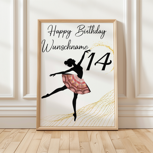 14. Geburtstag Geldgeschenk Personalisiert Frauen Freundin Geld Ballerina Geburtstagskarte Ballett