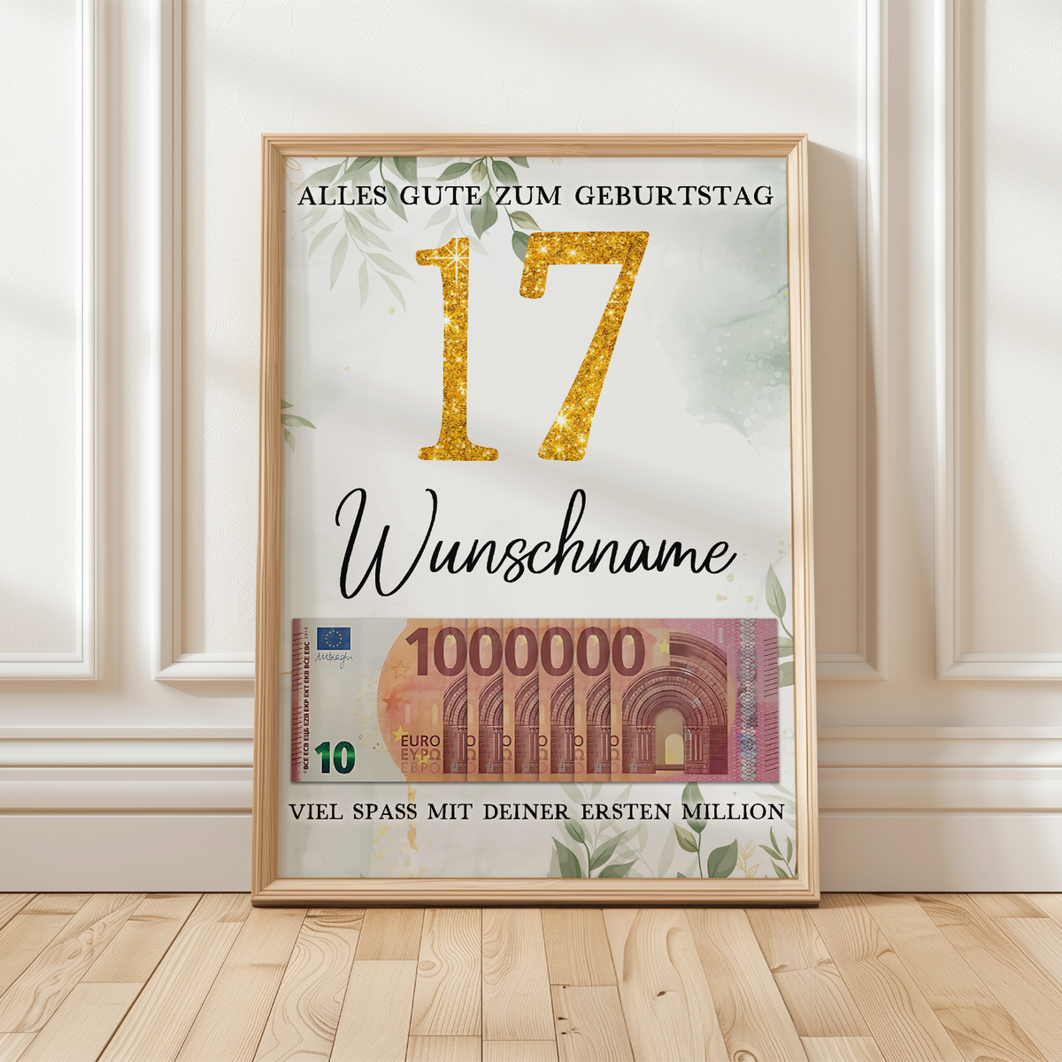 Personalisiertes Geldgeschenk zum 17. Geburtstag Frauen Männer Geburtstagsgeschenk Geld Geschenkidee personalisierbar