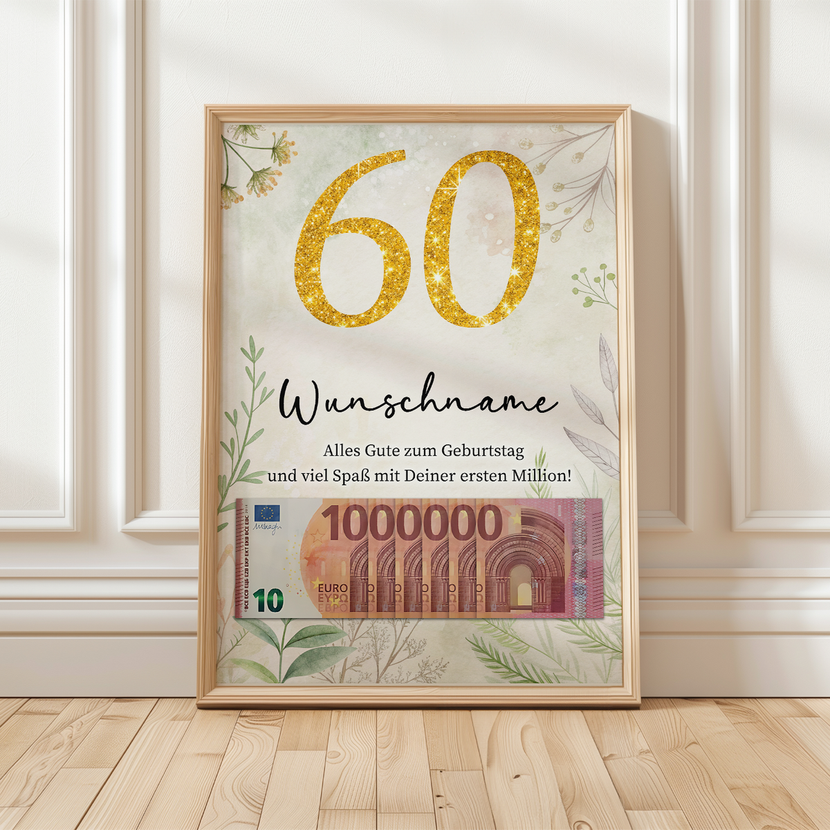 Personalisiertes Geldgeschenk zum 60. Geburtstag Männer Frauen Geburtstagsgeschenk Geld Geschenkidee personalisierbar