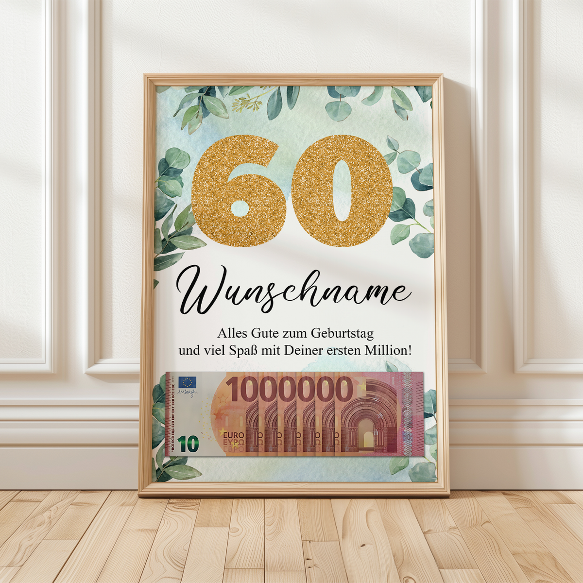 Personalisiertes Geldgeschenk zum 60. Geburtstag Männer Frauen Geburtstagsgeschenk Geld Geschenk personalisierbar