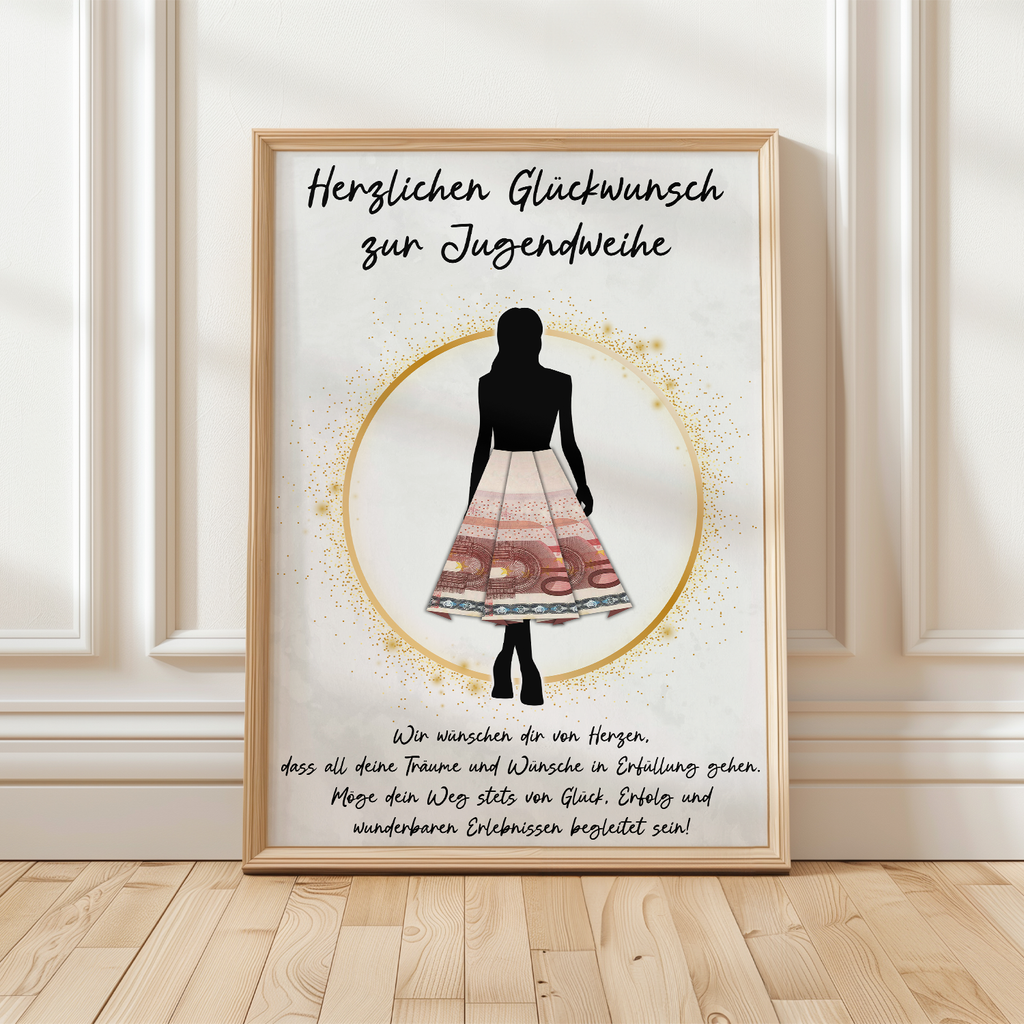 Geldgeschenk zur Jugendweihe Geschenkidee Mädchen Jugendweihe Spruch Geldgeschenk Jugendweihe Karte Deko