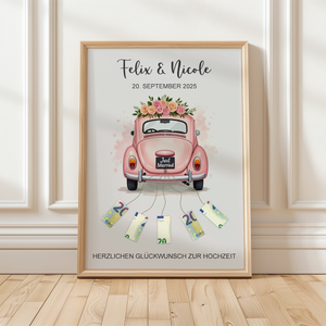 Hochzeitsgeschenk Personalisiert Geldgeschenk Hochzeitsauto Brautpaar Hochzeit personalisierbar