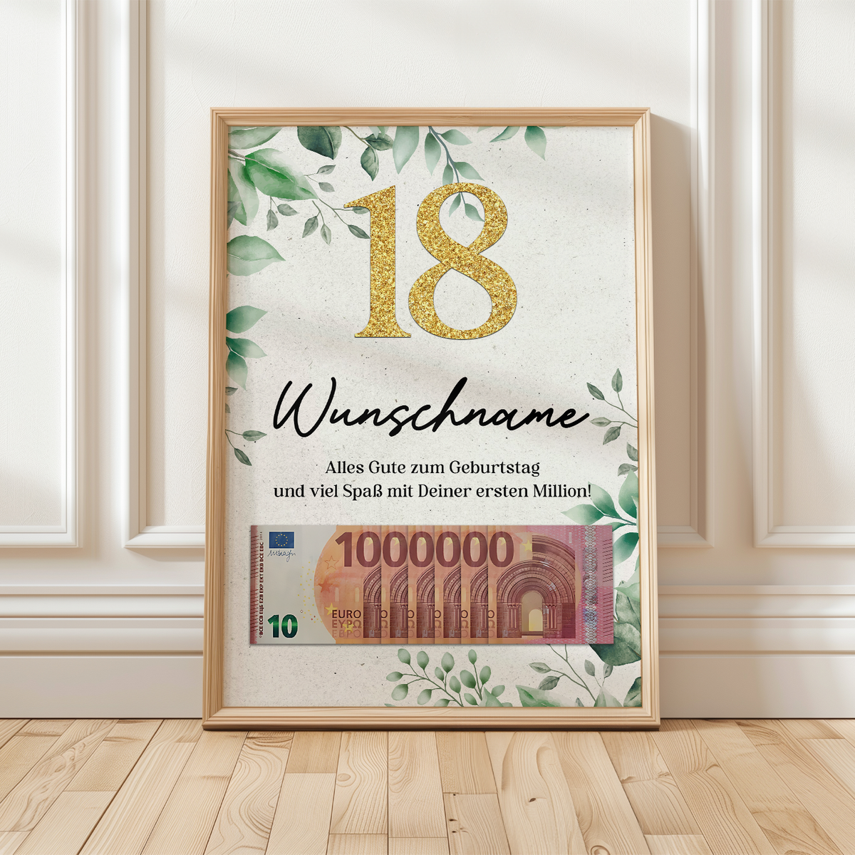 Personalisiertes Geldgeschenk zum 18. Geburtstag Männer Frauen Geburtstagskarte