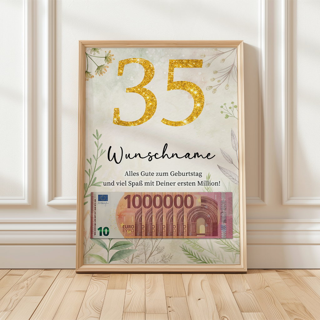Personalisiertes Geldgeschenk zum 35. Geburtstag Männer Frauen Geburtstagsgeschenk Geld Geschenkidee personalisierbar