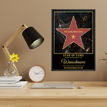 Laden Sie das Bild in den Galerie-Viewer, Personalisiertes Star of Fame Poster – Hollywood Stern mit Name – Wunschtext &amp; Datum – Geschenkidee Geburtstag, Jubiläum, Auszeichnung

