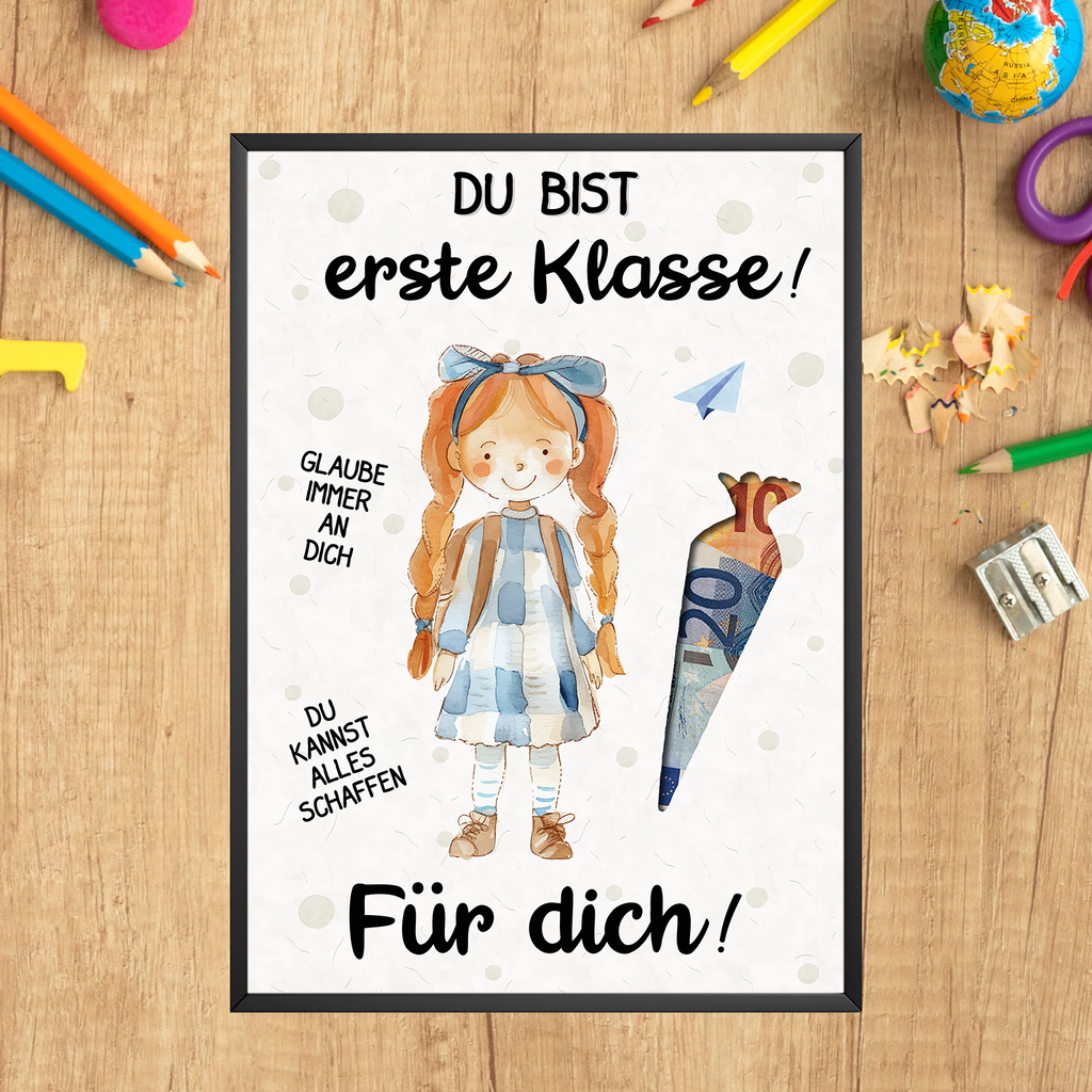 Geldgeschenk zur Einschulung Schultüte Mädchen Schulanfang Erstklässler Geschenk