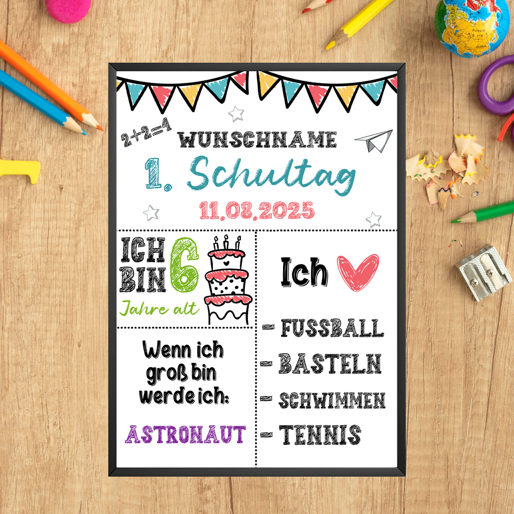 Geschenk zum Schulanfang Personalisiert Schulkind Geschenkidee Schulanfänger