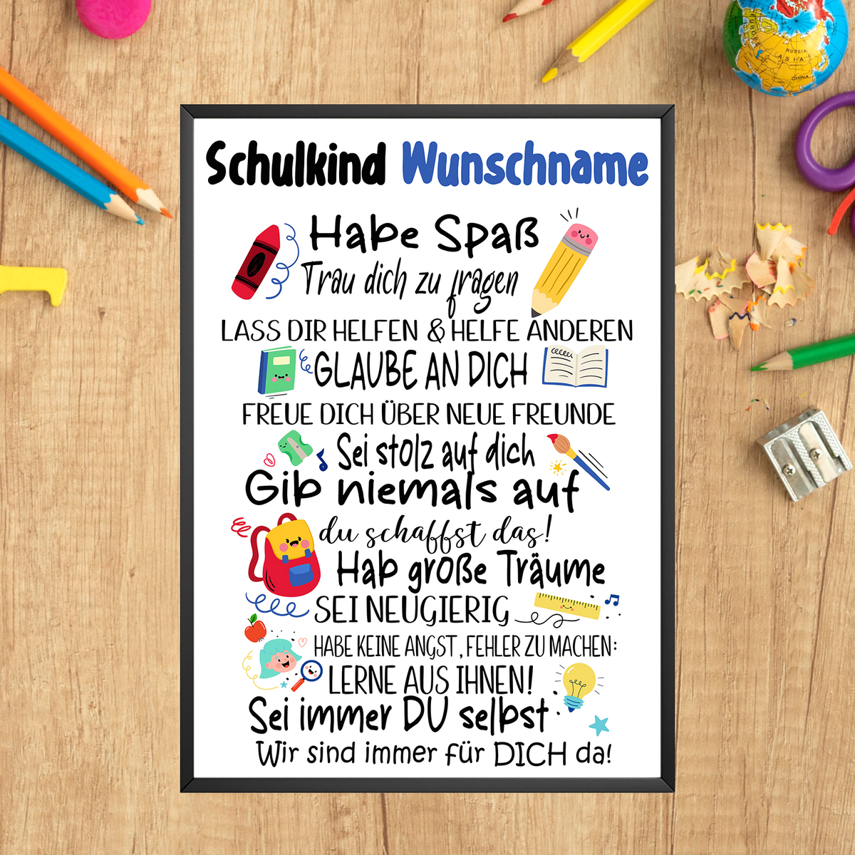 Personalisiertes Geschenk Schulanfang Affirmation Schultüte Einschulung