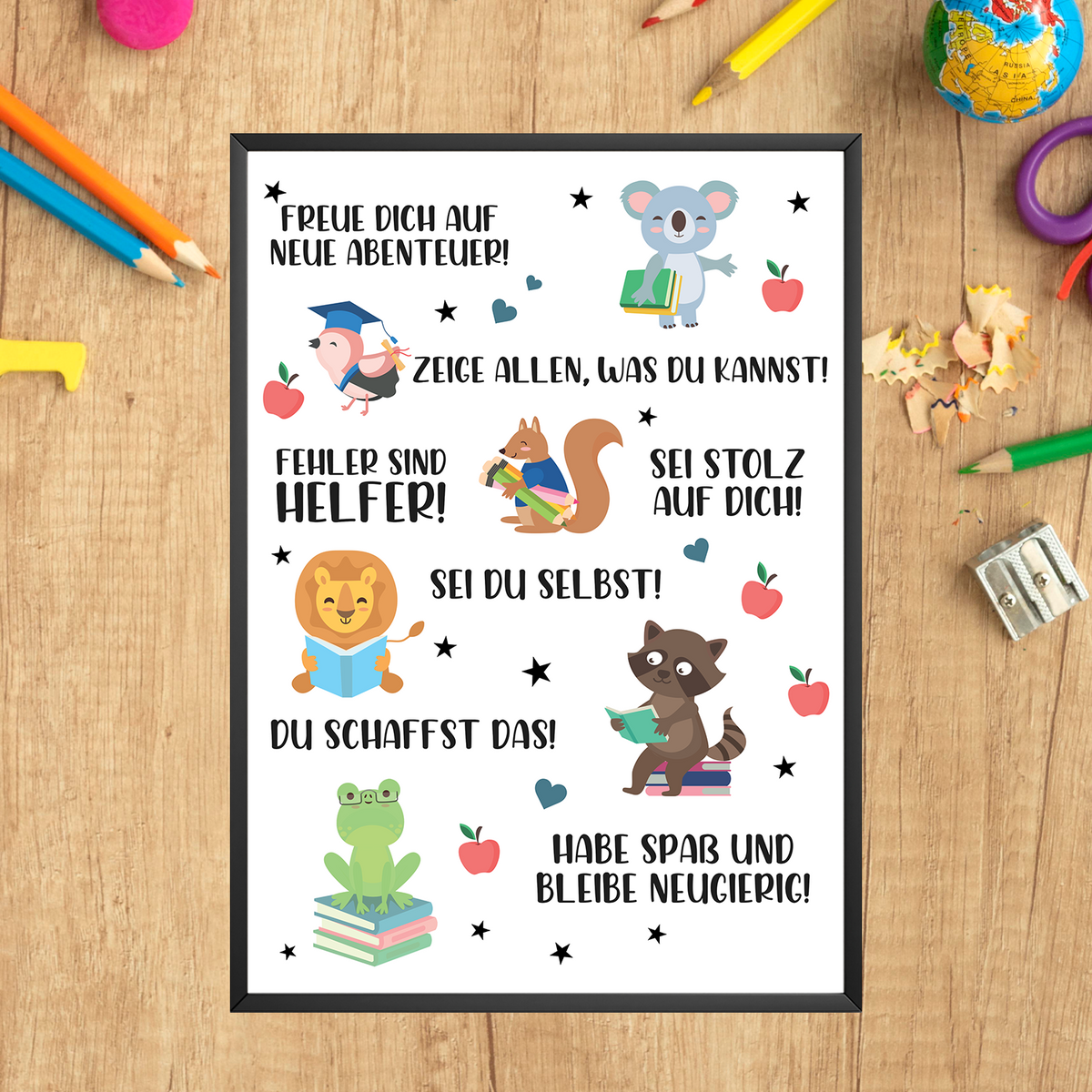 Affirmationsposter Geschenk Schulanfang Einschulung Mutmacher Motivation