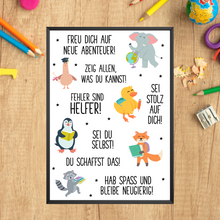 Laden Sie das Bild in den Galerie-Viewer, Affirmationsposter Geschenk zum Schulanfang Einschulung Mutmacher Motivation
