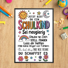 Laden Sie das Bild in den Galerie-Viewer, Schulkind Karte Einschulung Schulanfang Glückwunschkarte Erster Schultag
