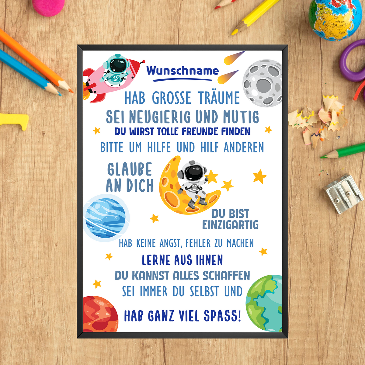 Personalisiertes Affirmationsposter Geschenk Schulanfang positive Affirmation