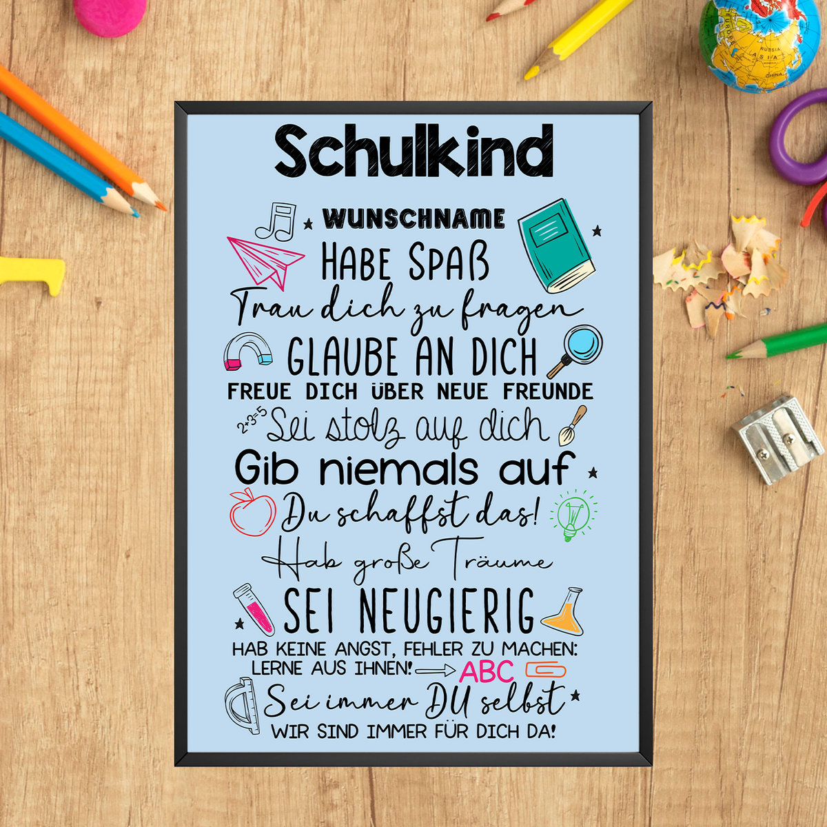 Personalisiertes Geschenk zum Schulanfang Affirmation Schultüte Einschulung