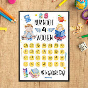 Einschulung Geschenk Countdown Schulanfang Schulkind Geschenkidee Schulanfänger