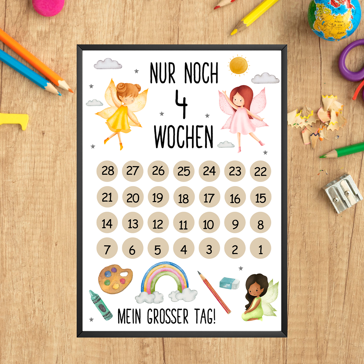 Einschulung Geschenk Countdown Schulanfang Schulkind Geschenkidee Schulanfänger