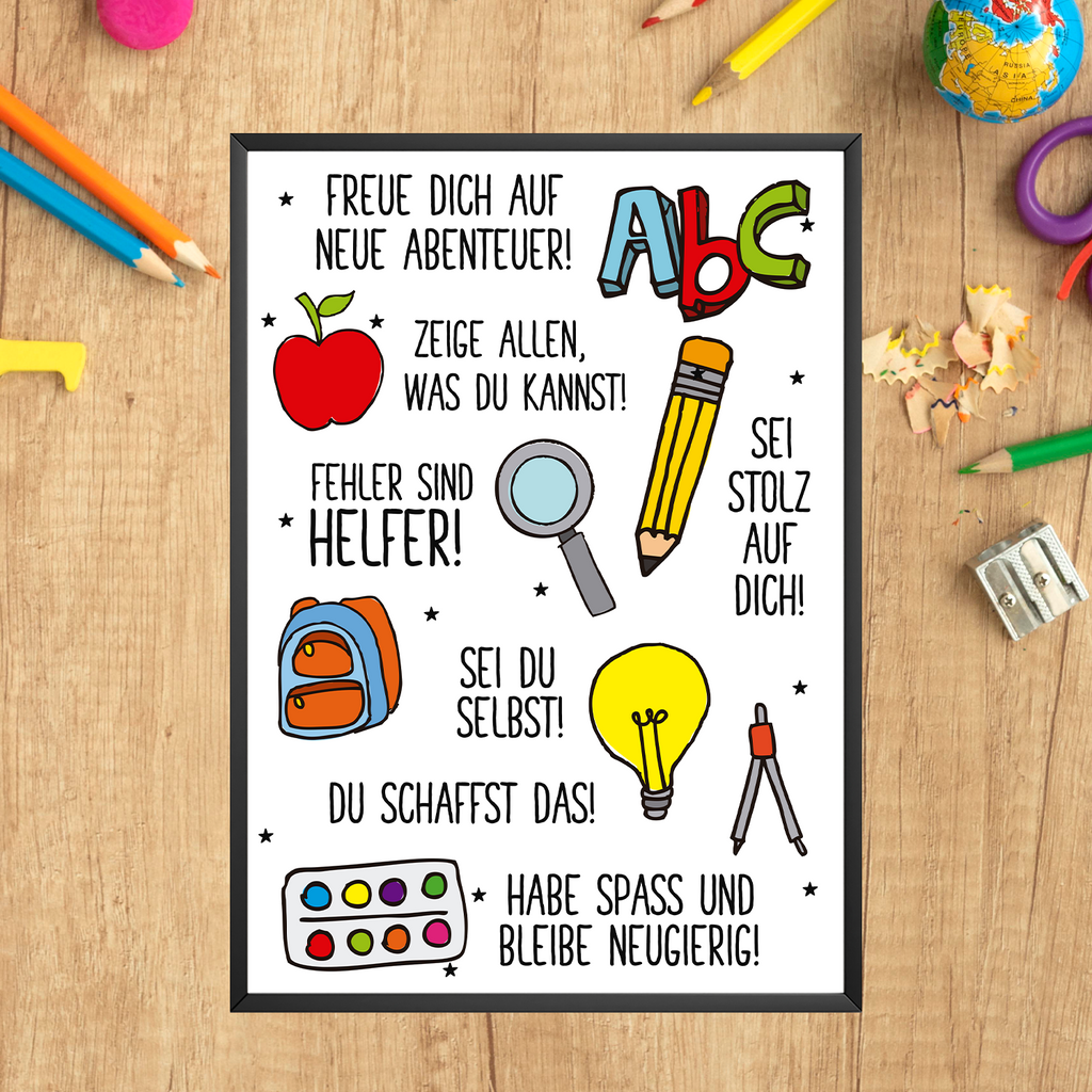 Affirmationsposter Geschenk Schulanfang Affirmation Schultüte Einschulung