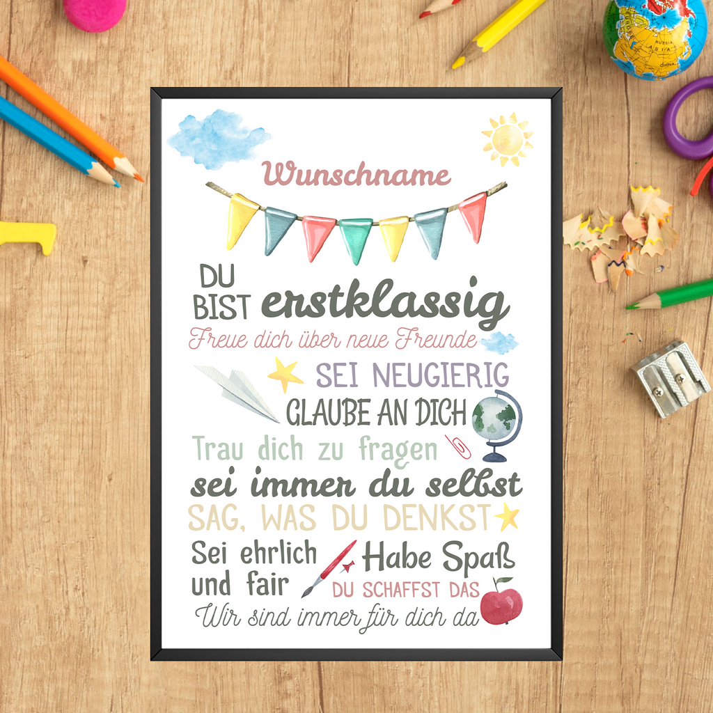 Personalisiertes Geschenk zum Schulanfang Affirmation Motivation Selbstvertrauen