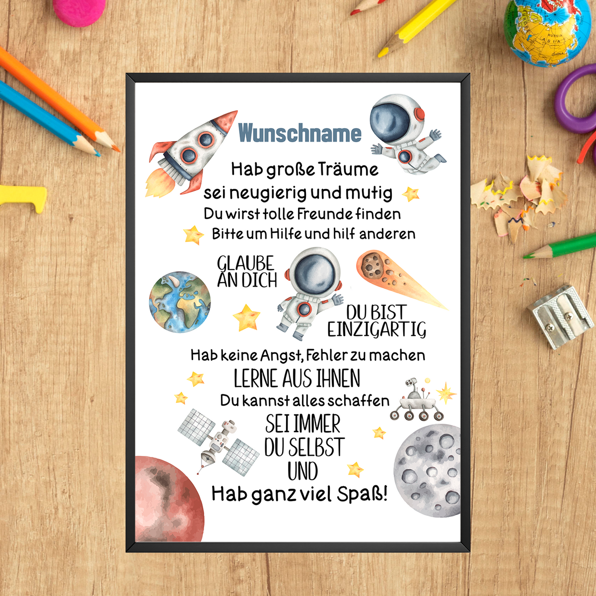 Affirmationsposter Personalisiertes Geschenk zum Schulanfang