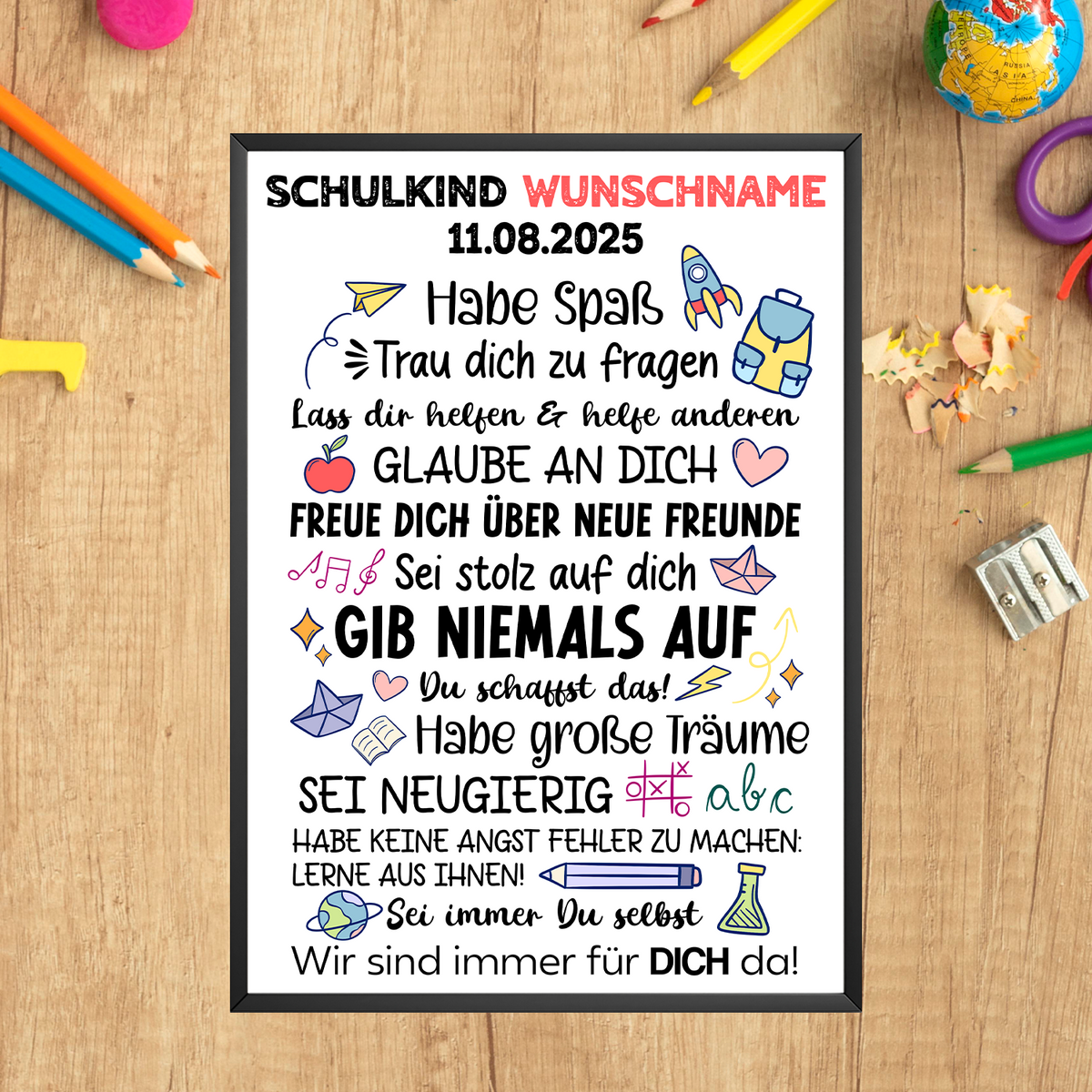 Personalisiertes Geschenk Schulanfang Affirmation Schultüte Einschulung