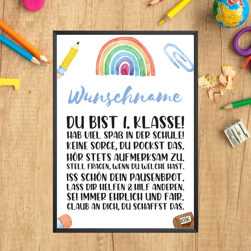 Personalisiertes Geschenk zum Schulanfang Affirmationsposter Einschulung