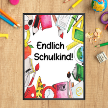 Laden Sie das Bild in den Galerie-Viewer, Einschulung Geschenk Jungen Mädchen Schulkind Einschulungsposter Schulanfang
