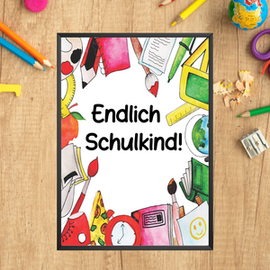 Einschulung Geschenk Jungen Mädchen Schulkind Einschulungsposter Schulanfang