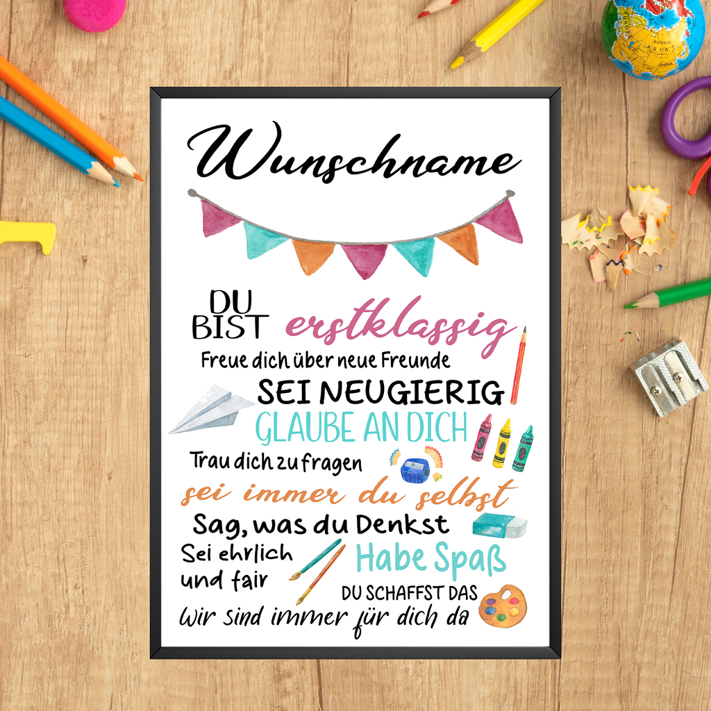Personalisiertes Geschenk Schulanfang Affirmation Motivation Schulkind