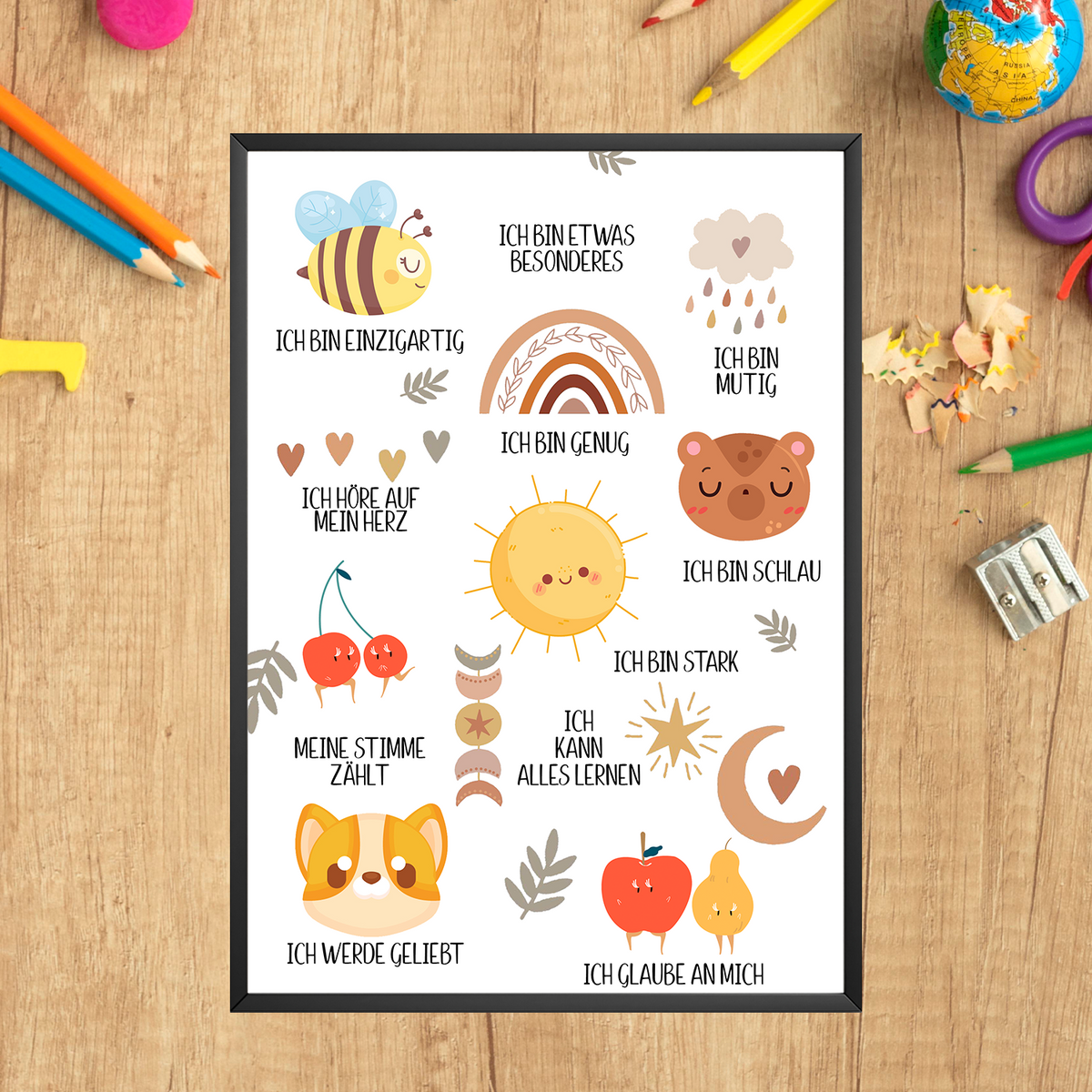 Affirmationsposter Geschenk Schulanfang positive Affirmation Einschulung