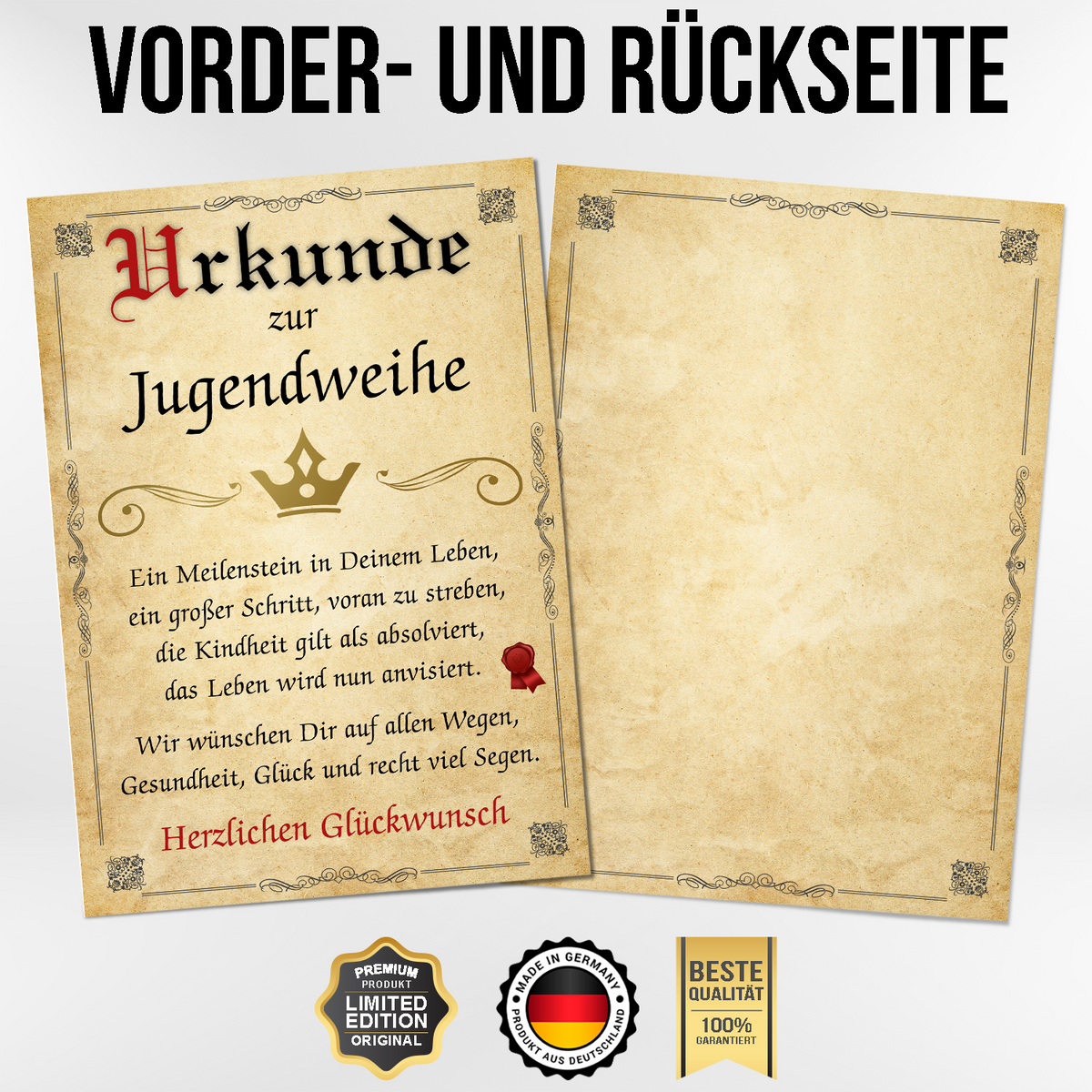 Jugendweihe Geschenk Urkunde zur Jugendweihe Karte Deko Jugendlicher