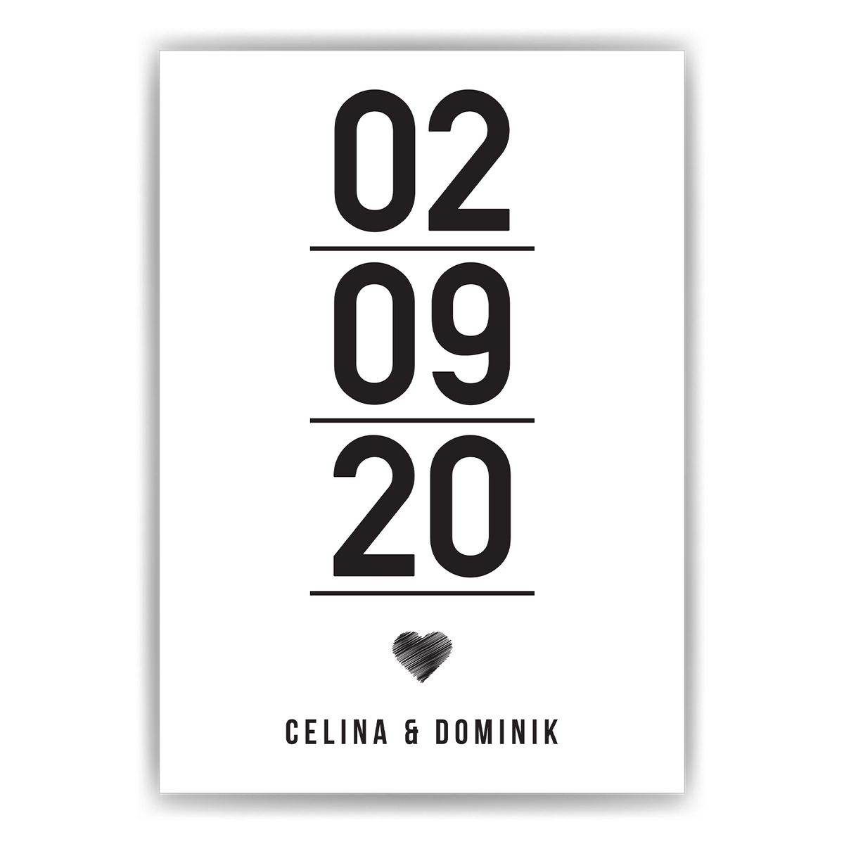 Jahrestag Partner Poster Personalisiert Datum Namen | Geschenk zur Hochzeit Poster für Paare Verlobte Hochzeitsgeschenk