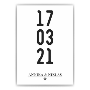 Jahrestag Partner Poster Personalisiert Datum Namen | Geschenk zur Hochzeit Paare Verlobte