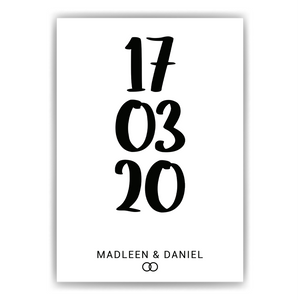Jahrestag Poster Personalisiert Datum Namen | Partner Geschenk zur Hochzeit