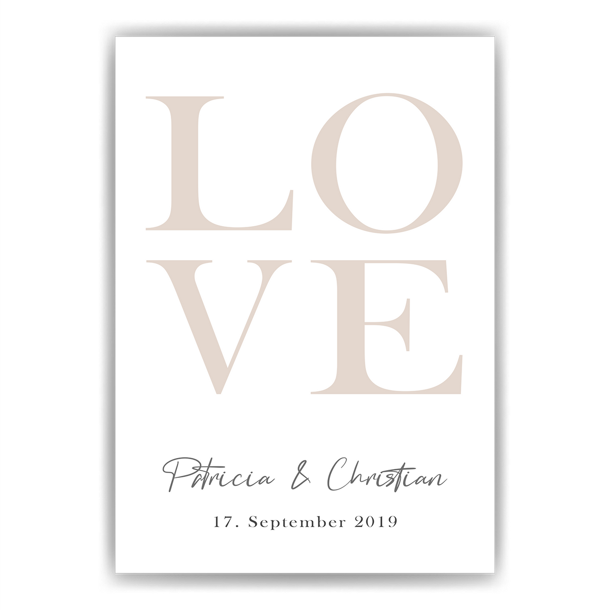 LOVE Partner Poster Personalisiert mit Namen & Datum Geschenk Valentinstag Hochzeit