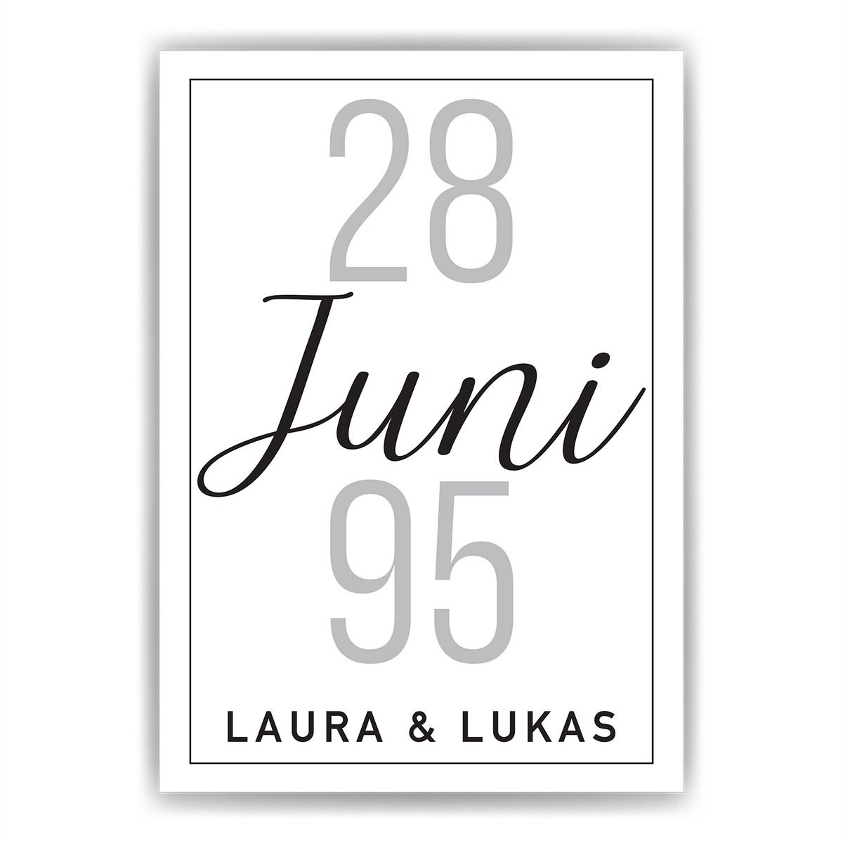 Personalisiertes Partner Poster mit Datum & Namen Jahrestag Geschenk zum Hochzeitstag Poster für Paare Verlobte Hochzeitsgeschenk