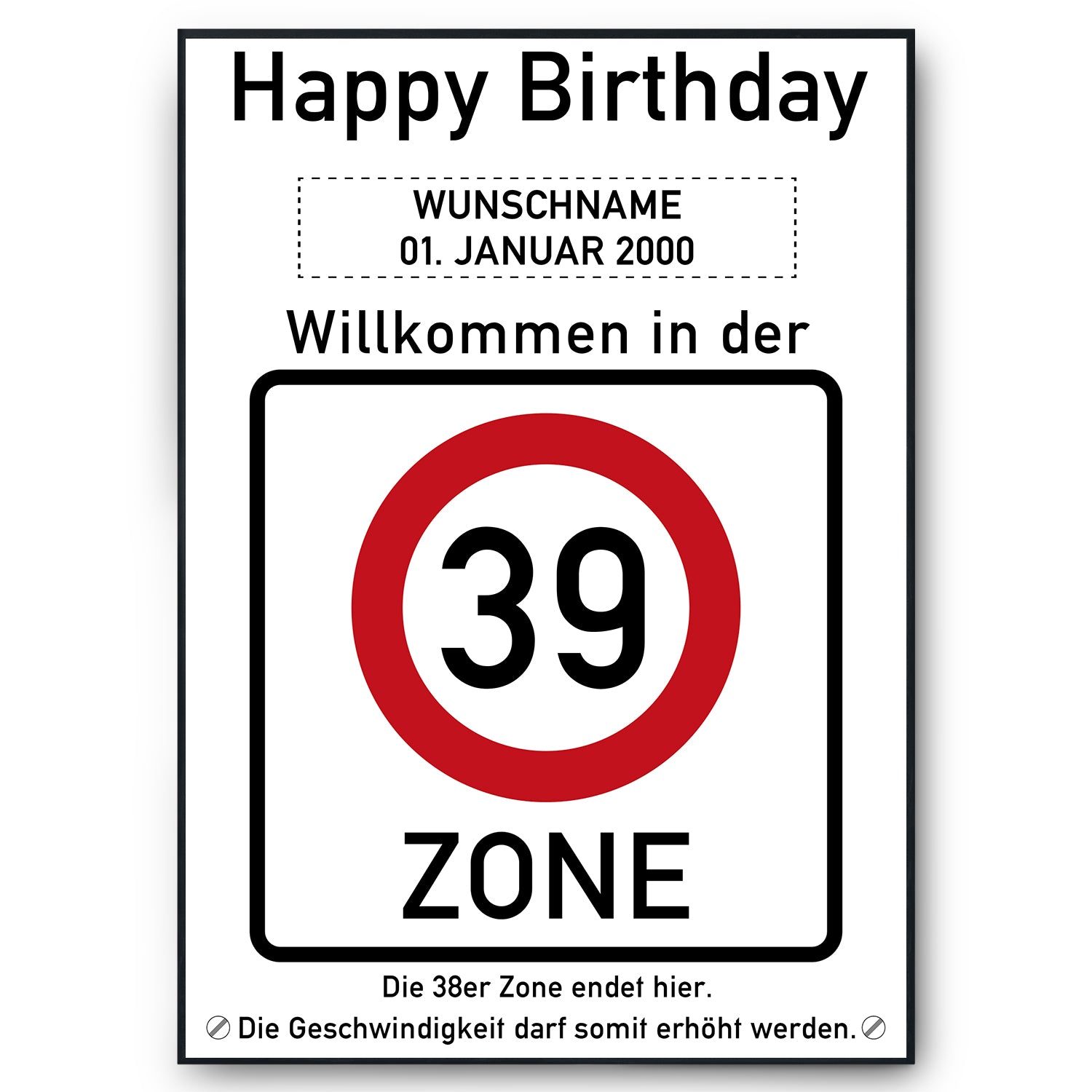 39. Geburtstag Dekoration – Schwarzes Glitzer-Banner "Nicht 40 Yet", Für Männer & Frauen