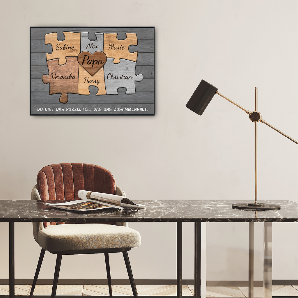 Papa Geschenk personalisiert | Vater Geburtstag Papa Familienbild gestalten | Vatertag personalisierte Geschenke Papa Puzzle