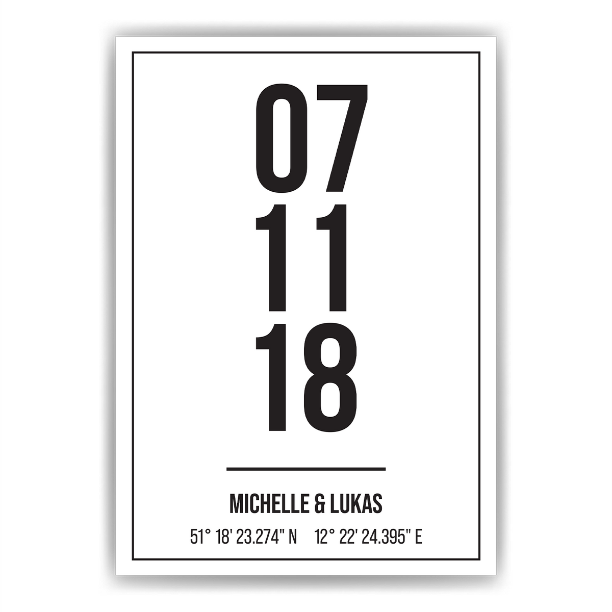 Partner Poster Personalisiert Datum Namen Koordinaten Jahrestag Geschenk zur Hochzeit Poster für Paare Verlobte Hochzeitsgeschenk